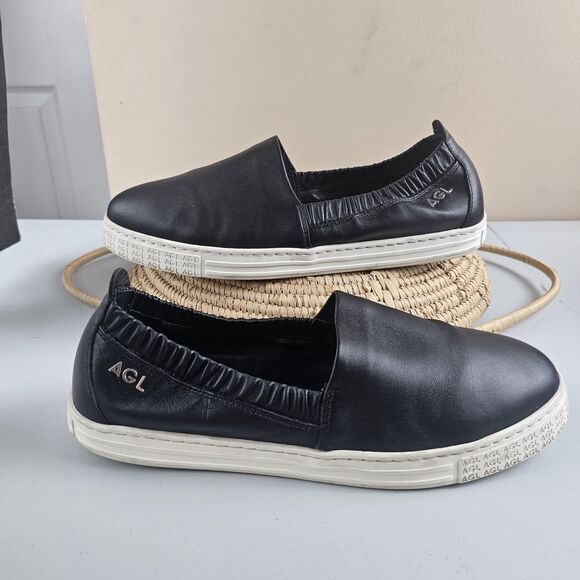 AGL ATTILIO GIUSTI LEOMBRUNI  Suzie Slip On sneakers Black Sz US 8.5 Retail $399 - Picture 3 of 12